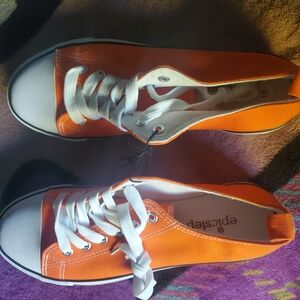 FINAL PRICE Orange and White Sneakers Casual Style